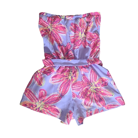 Lilly Pulitzer Ritz Romper Women's Medium Dahlia Purple Party Girl Belted NWT - Picture 5 of 9